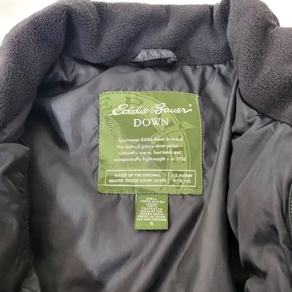 Eddie Bauer Black Goose Down Puffer Jacket - Picture 4 of 4